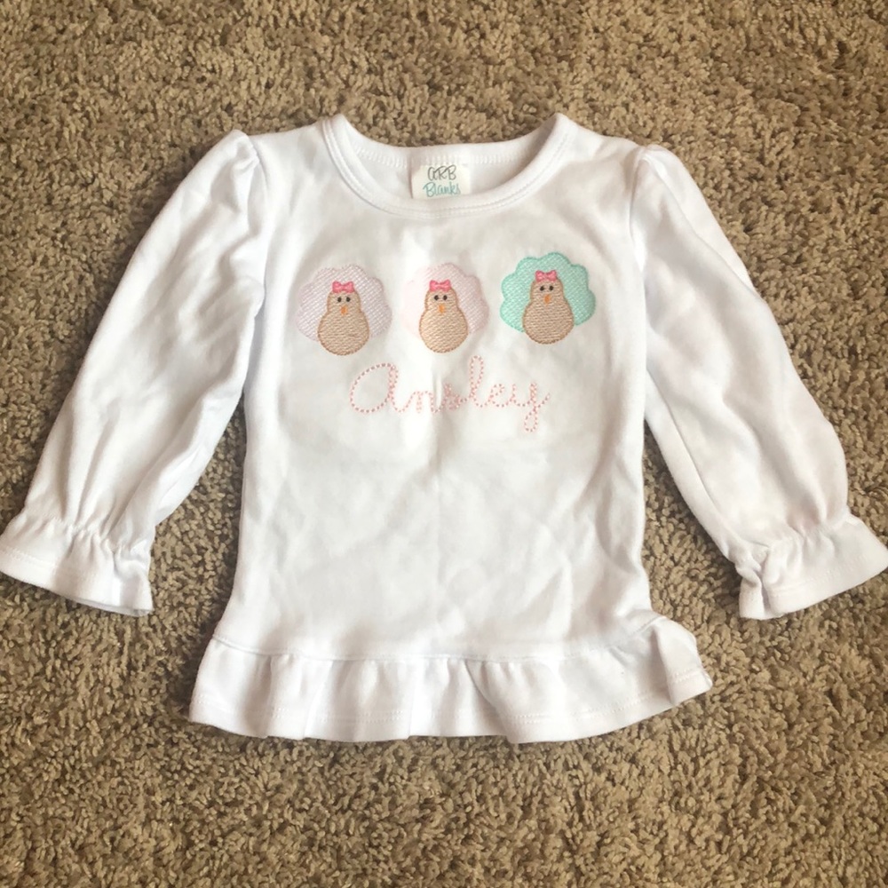 Thanksgiving embroidered turkey shirt